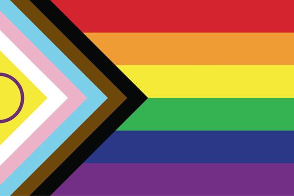 new updated lgbtq pride flag intersex inclusive progress pride flag banner flag for lgbt or lgbtqia pride vector